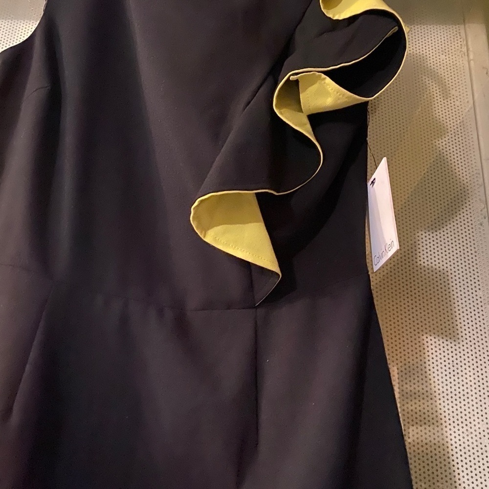 Calvin Klein Sheath Dress Shoulder Ruffle - Picture 6 of 9